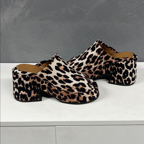 Ganni Animal Print Platform Mules - Picture 7 of 7